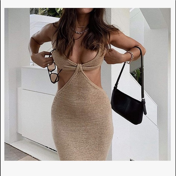 Amazon Dresses & Skirts - Sexy Halter Neck Sleeveless Backless Dress Bandage Cut Out Criss Cross Small